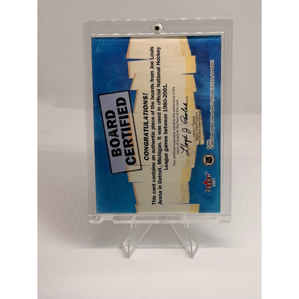2001 Fleer Greats Game Mario Lemieux Board Certified Joe Louis Arena Relic - Picture 2 of 5